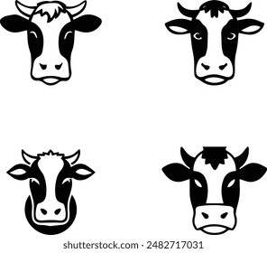 Head Of Cattle Vector Art Illustration