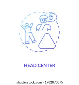 Head center blue gradient concept icon. Individual motivation. Personal motivation. Chakra in body system. Human design idea thin line illustration. Vector isolated outline RGB color drawing