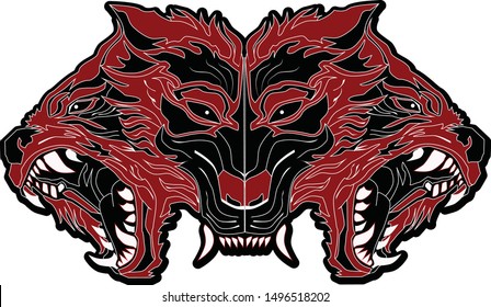head cerberus logo frome hell ready to fight