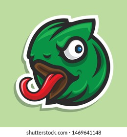 head chameleon vector logo illustration 