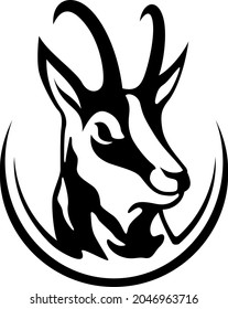 Head of Chamois Buck (Mountain Goat) Logotype