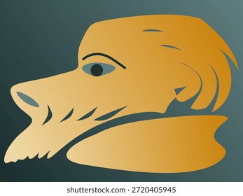 Head of a charmed creature in warm gradient colors on cool background gradient colors.