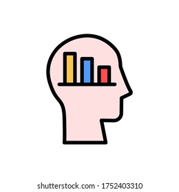 head chart icon. Simple color with outline vector elements of brain process icons for ui and ux, website or mobile application