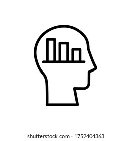 head chart icon. Simple line, outline vector elements of brain process icons for ui and ux, website or mobile application