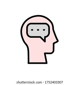 icono de la conversación principal. Color simple con elementos de vector de contorno iconos de procesos cerebrales para ui y ux, sitio web o aplicación móvil