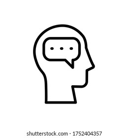 head chat icon. Simple line, outline vector elements of brain process icons for ui and ux, website or mobile application