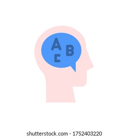 icono de la carta de chat principal. Elementos vectoriales simples de color de los iconos del proceso cerebral para ui y ux, sitio web o aplicación móvil