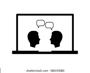 head, chat, notebook, icon, vector illustration eps10