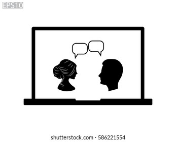 head, chat, notebook, icon, vector illustration eps10