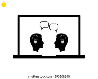 head, chat, notebook, icon, vector illustration eps10