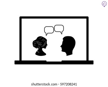 head, chat, notebook, icon, vector illustration eps10
