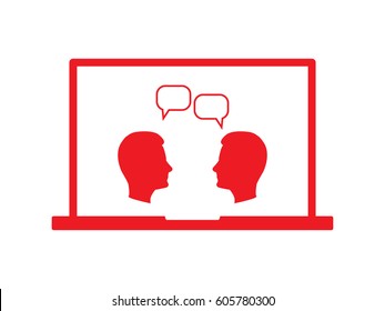 head, chat, notebook, icon, vector illustration eps10