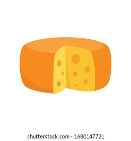 Head of cheese flat icon. Vector Head of cheese in flat style isolated on white background. Element for web, game and advertising