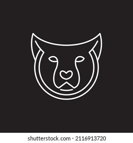 head cheetah line art logo designs	