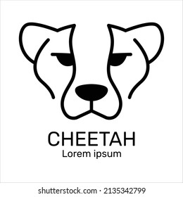 Cabeza Logo de Cheetah, icono. Estilo mínimo lineal de la plantilla de diseño. Ilustración vectorial.