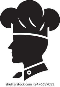 Head chef Silhouette of Restaurant business sign Vector illustration