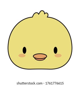 head chick baby kawaii, line and fill style icon vector illustration design