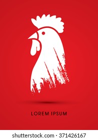 Head Chicken designed using grunge brush graphic vector
