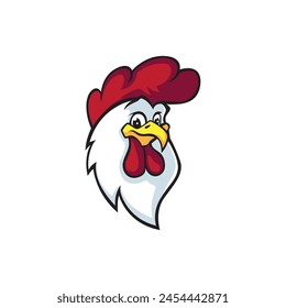 Head chicken mascot template food logo