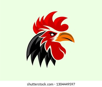 head chicken rooster logo design inspiration vector