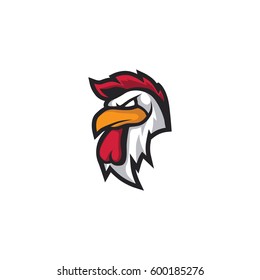 Head Chicken Rooster Logo Vector