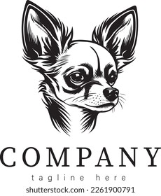 The head of chihuahua dog. Dog vector illustration. Company logo design