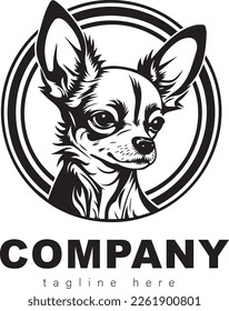 The head of chihuahua dog. Dog vector illustration. Company logo design