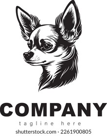 The head of chihuahua dog. Dog vector illustration. Company logo design