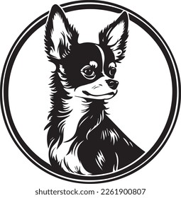 The head of chihuahua dog. Dog vector illustration. Company logo design