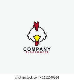 Head Chiken Logo Design Vector Template. Modern Design. Vector Illustration