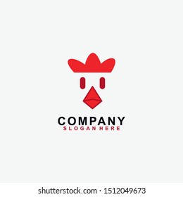 Head Chiken Logo Design Vector Template. Modern Design. Vector Illustration