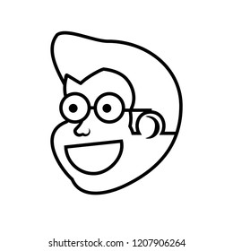 head of child boy with glasses avatar character