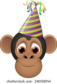 Head chimpanzee in a cap