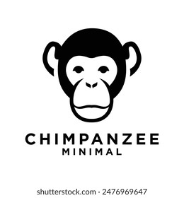 Head Chimpanzee Logo icon design illustration template