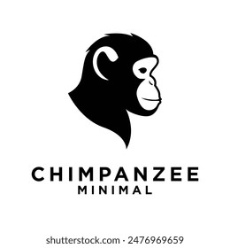 Head Chimpanzee Logo icon design illustration template