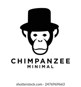 Head Chimpanzee Logo icon design illustration template