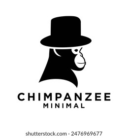 Head Chimpanzee Logo icon design illustration template