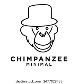 Head Chimpanzee Logo icon design illustration template