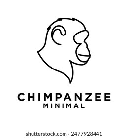 Head Chimpanzee Logo icon design illustration template