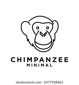 Cabeza Chimpancé Logo icono diseño ilustración Plantilla