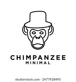 Head Chimpanzee Logo icon design illustration template