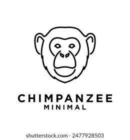 Head Chimpanzee Logo icon design illustration template