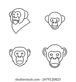 Head Chimpanzee Logo icon design illustration template