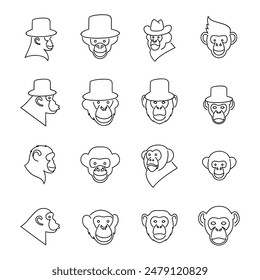 Head Chimpanzee Logo icon design illustration template