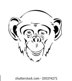 head the chimpanzee  stylized illustration
