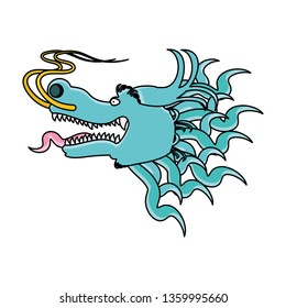 head of chinese dragon isolated icon