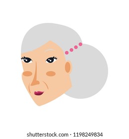 head of chinese old woman avatar character