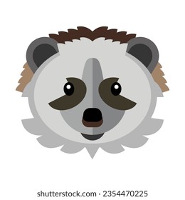 Head of Chinese panda. Muzzle of wild animal cartoon illustration. Wildlife and zoo concept. Sketchy geometric character, mascot. Colored flat vector isolated