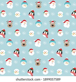 Head of christmas character pattern for christmas gift wrap