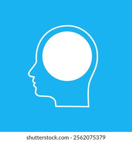Head and circle. Color illustration.